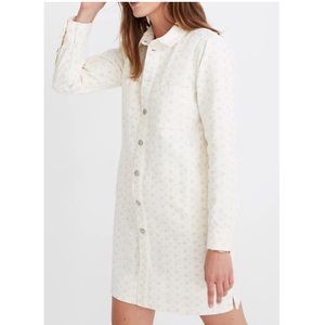 Madewell Embroidered Eyelet Denim Shirtdress M